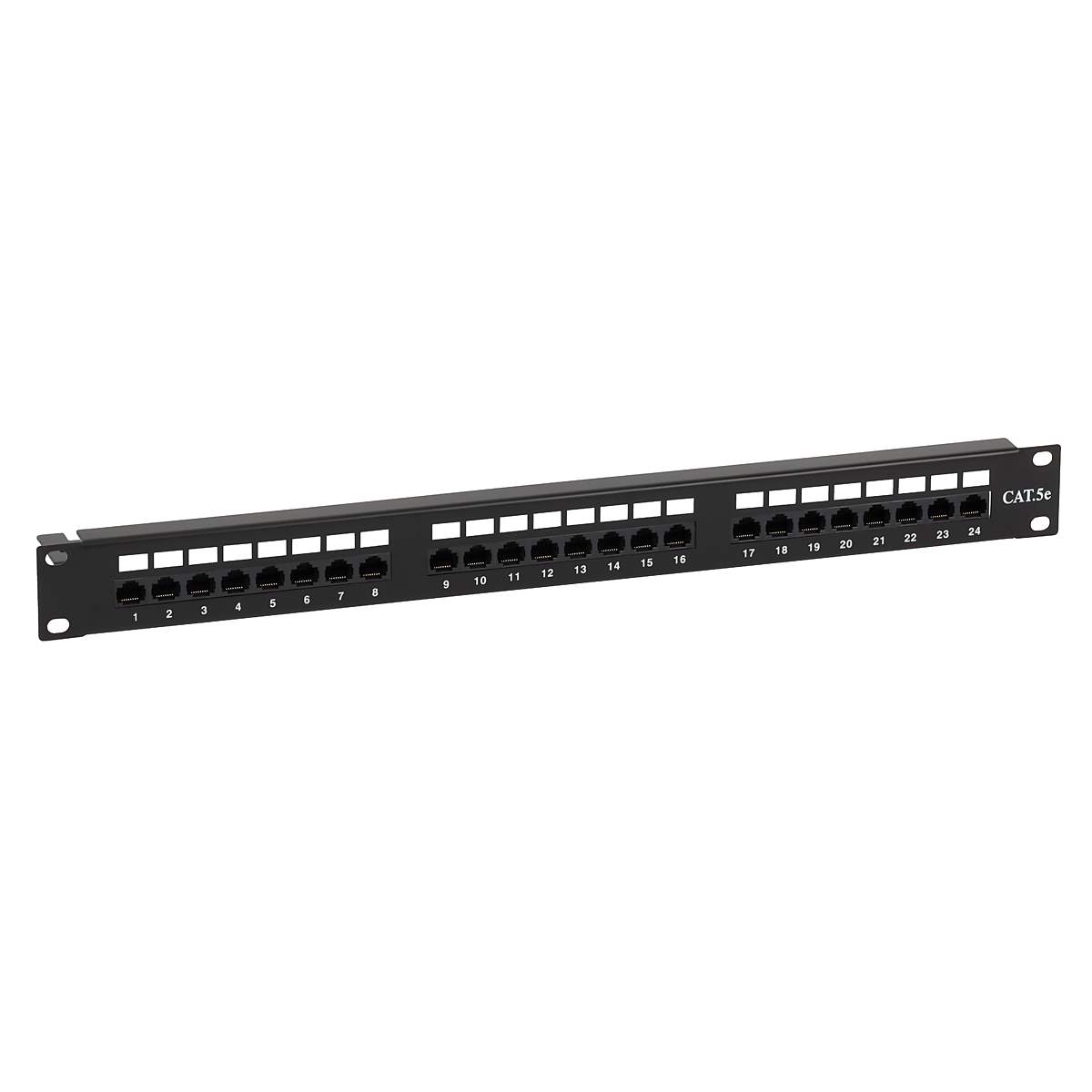 19" Patch Panel cat. 5e 1U 24x RJ45 + cable management bar