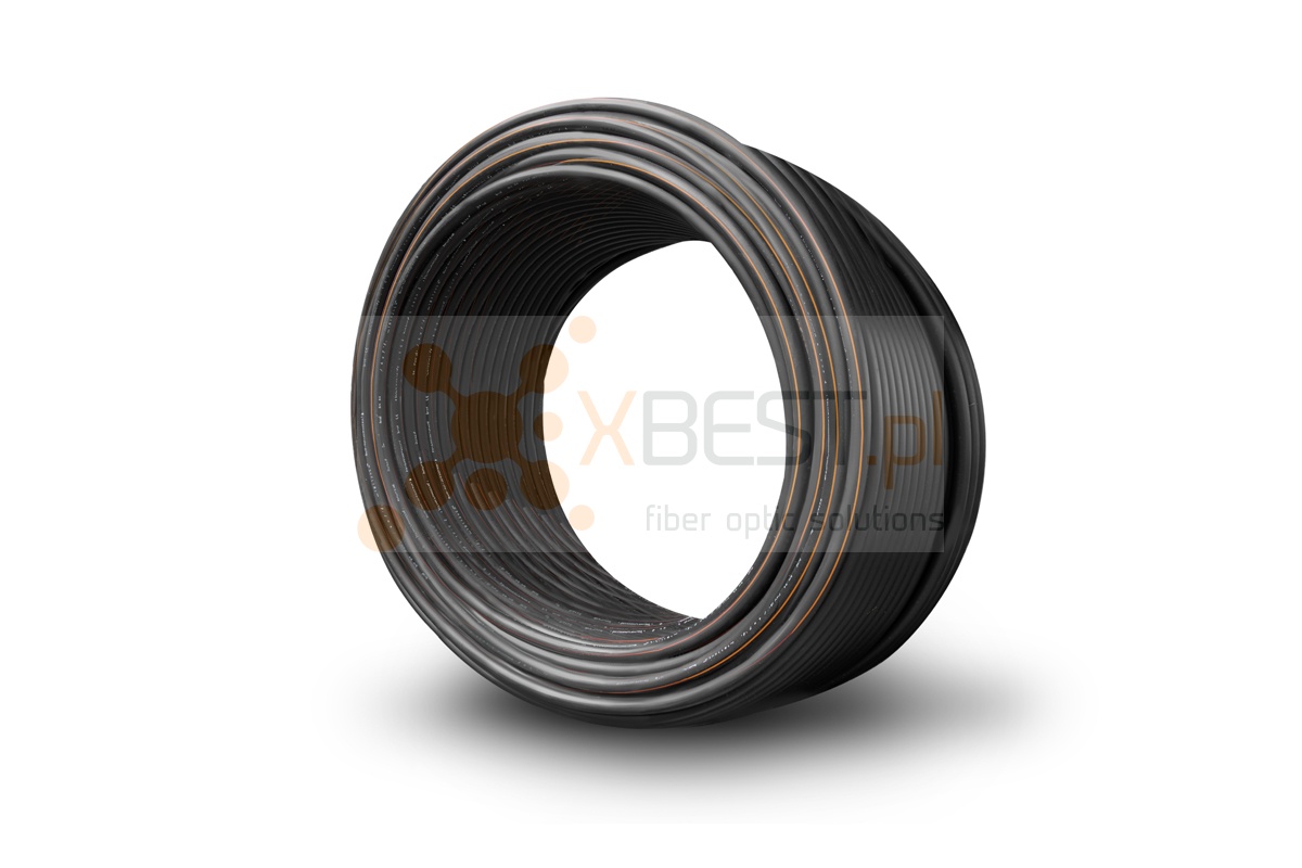 Rura RHDPE 25 x 2,5 mm czarna/paski pomarańczowe (zwoje 250m)