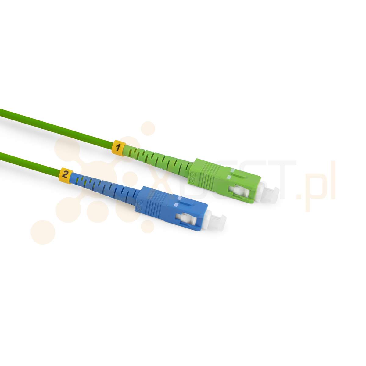 Patchcord ConnLink SILVER SC/APC-SC/UPC G.652D SIMPLEX 1.5M 3.0mm GREEN LSZH