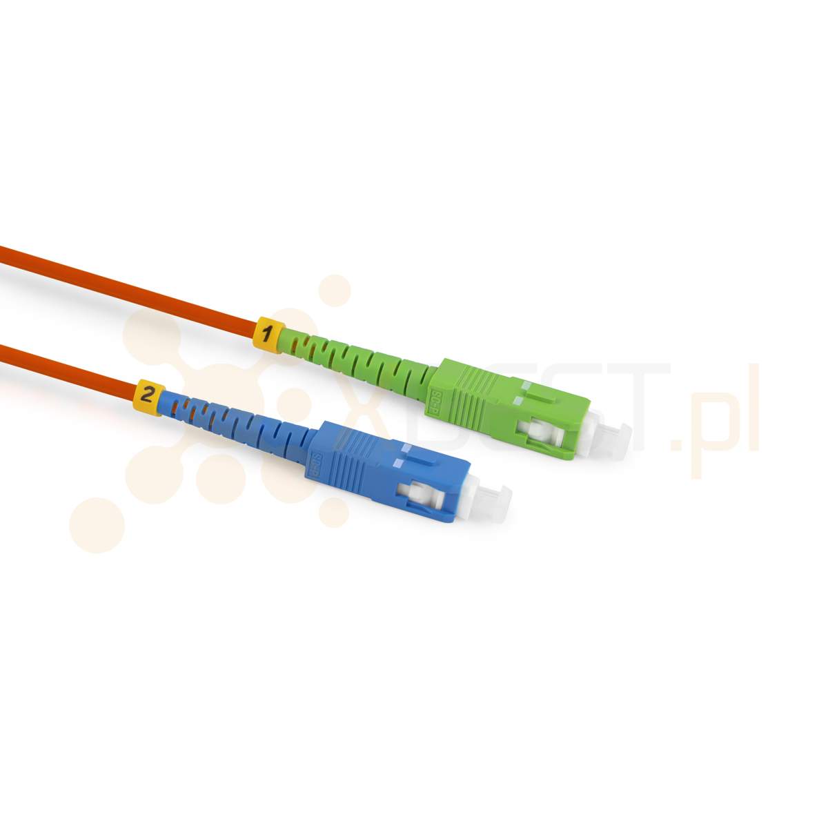 Patchcord ConnLink SILVER SC/APC-SC/UPC G.652D SIMPLEX 2M 3.0mm RED LSZH