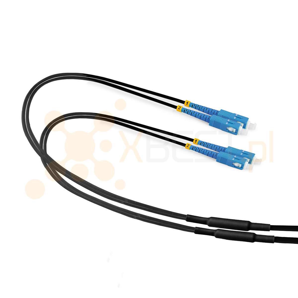 Multipatchcord ConnLink SILVER ARMOURED 2x G.657A2 SC/UPC-SC/UPC 10m 3.0mm BLACK POLIETYLEN