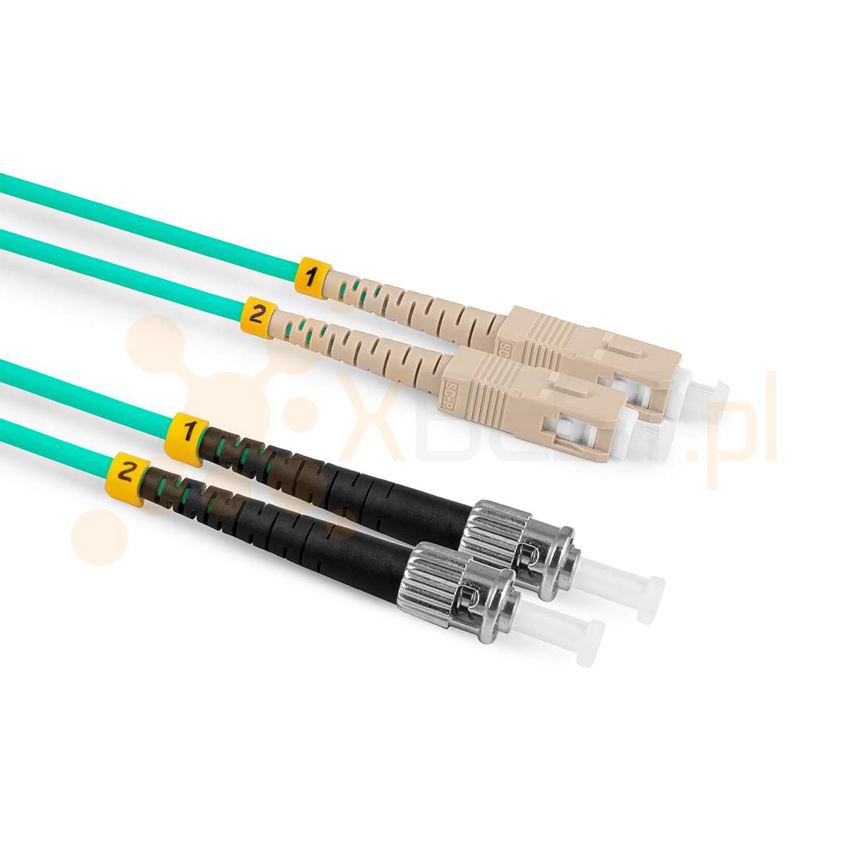 Patchcord ConnLink SILVER SC/UPC-ST/UPC MM OM3 DUPLEX 5M 3.0 mm TURQUOISE LSZH