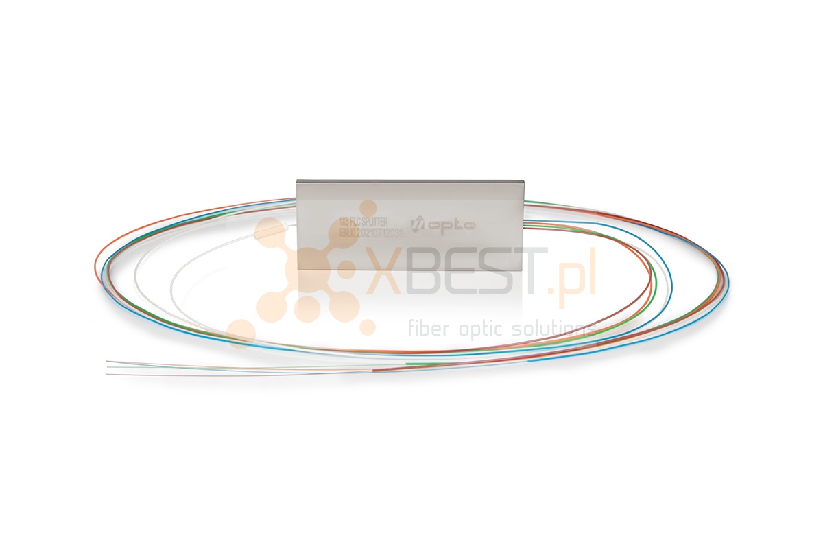 Splitter FPLC 1x5 (5% / 4x24.0%) SM G.657A1 0.9mm (STEEL BOX)