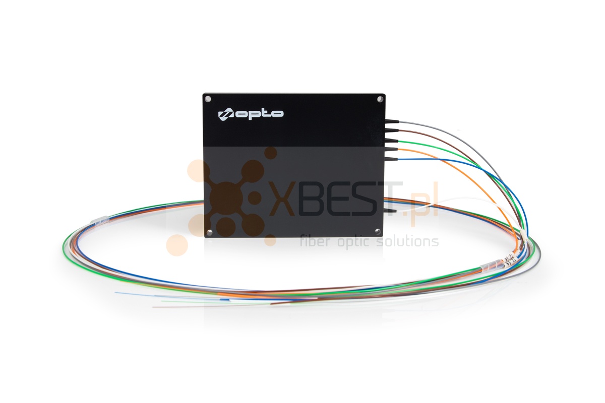 Splitter FPLC 1x5 (50% / 4x0.5%) SM G.657A1 0.9mm (ABS BOX)