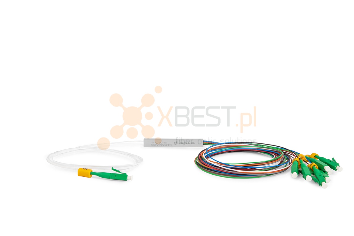 Splitter PLC LC/APC SM G.657A1 0.9mm 1M STEEL 1x8