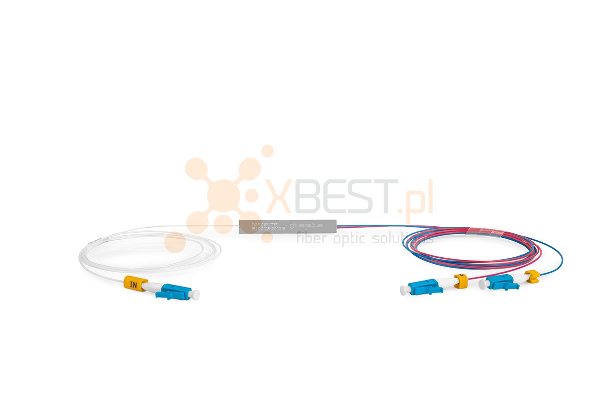 Splitter PLC LC/UPC SM G.657A1 0.9mm 1M STEEL 1x2