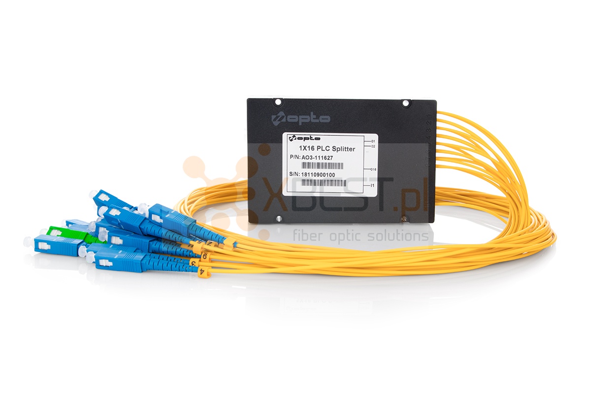 Splitter PLC SC/APC-IN 1M SC/UPC-OUT 1M SM G.657A1 2mm ABS 1x16