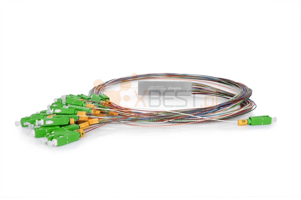 Splitter PLC SC/APC SM G.657A1 0.9mm 1M STEEL 1x32