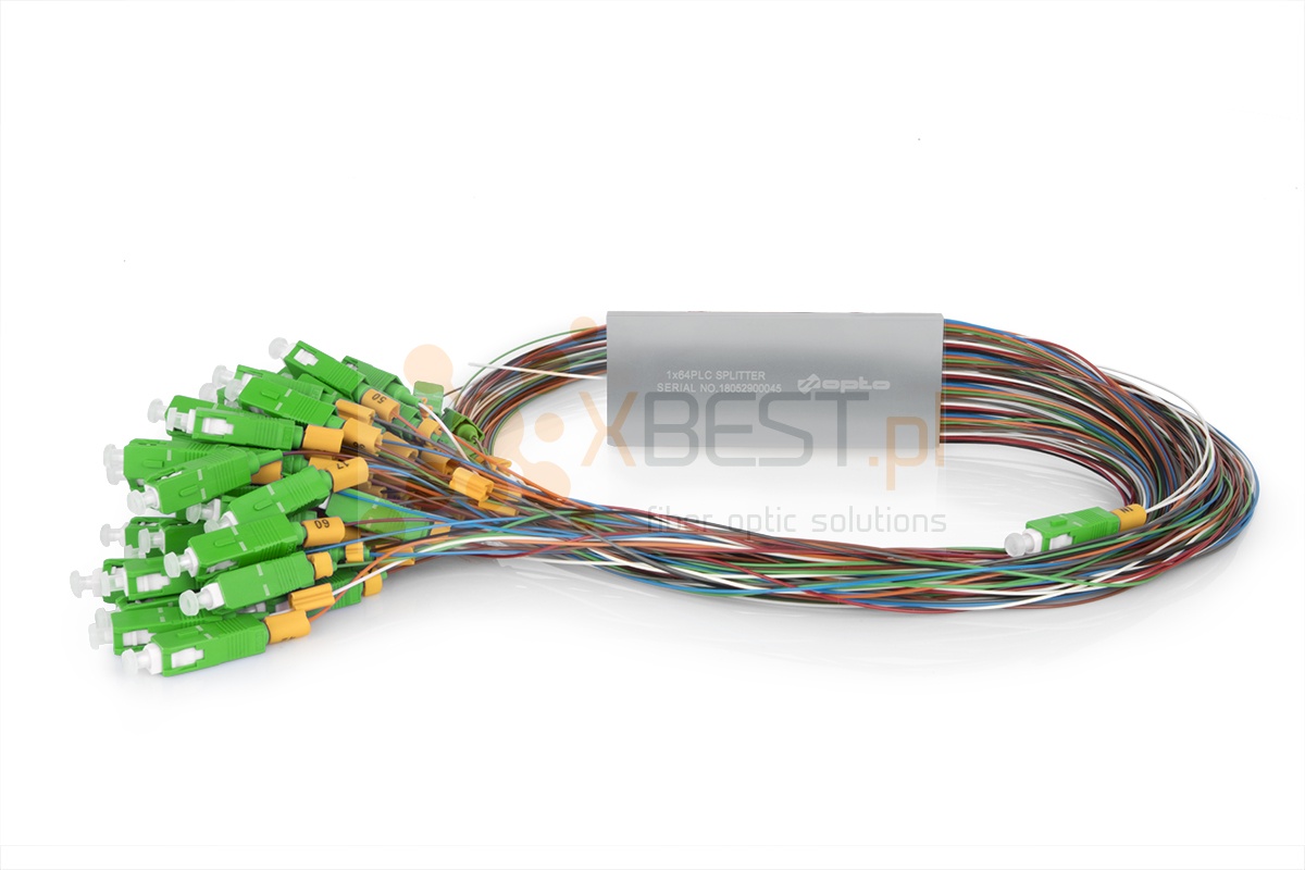 Splitter PLC SC/APC SM G.657A1 0.9mm 1M STEEL 1x64