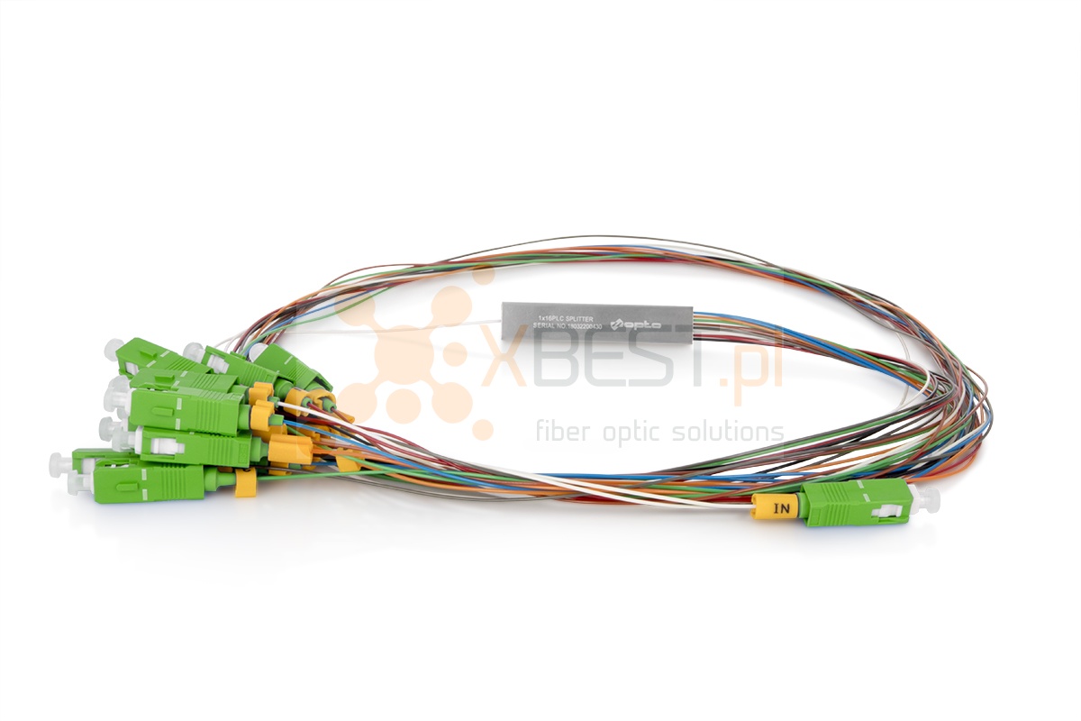 Splitter PLC SC/APC SM G.657A1 0.9mm 1M STEEL 1x16