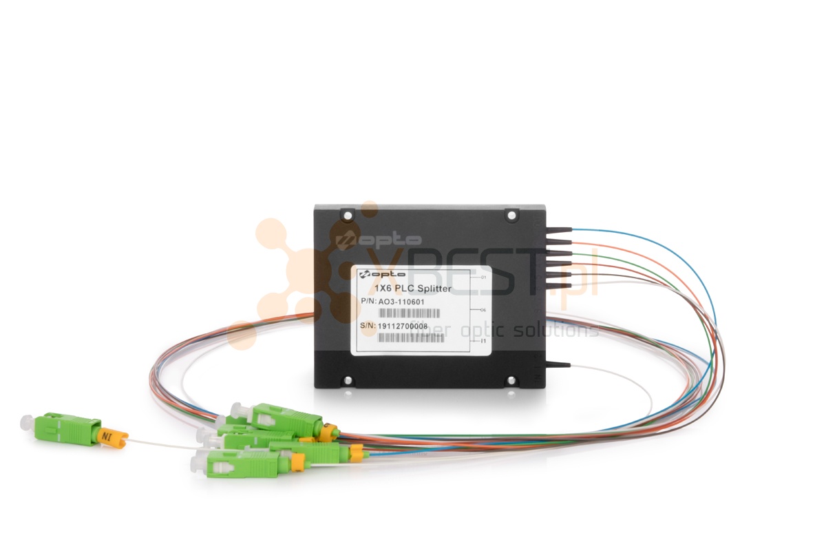 Splitter PLC SC/APC SM G.657A1 0.9mm 1M ABS 1x6