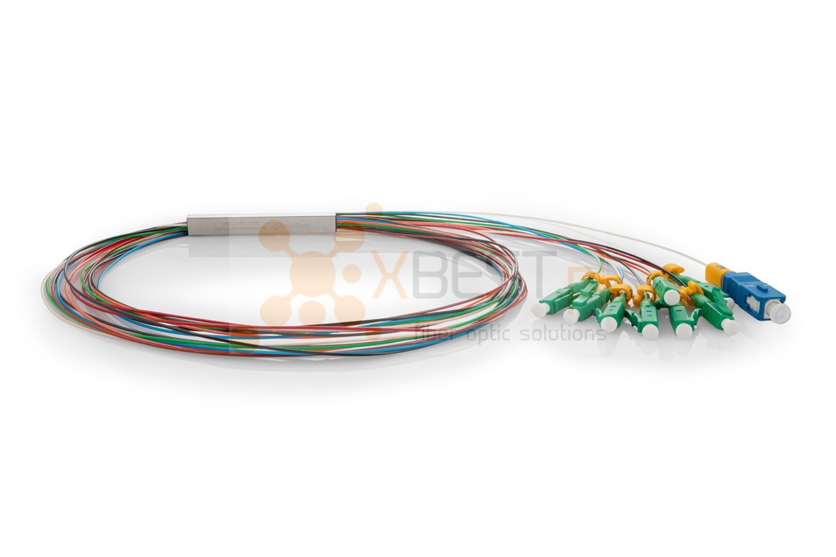 Splitter PLC SC/UPC-IN LC/APC-OUT SM G.657A1 0.9mm 1M STEEL 1x8