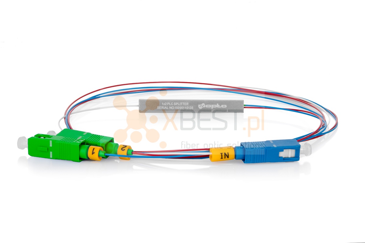 Splitter PLC SC/UPC-IN SC/APC-OUT SM G.657A1 0.9mm 1M STEEL 1x2
