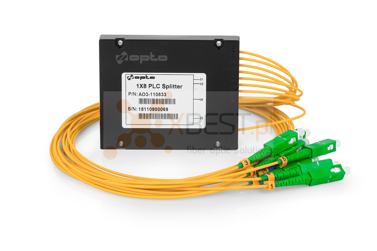 Splitter PLC SC/UPC-IN SC/APC-OUT SM G.657A1 2mm 1M ABS 1x8