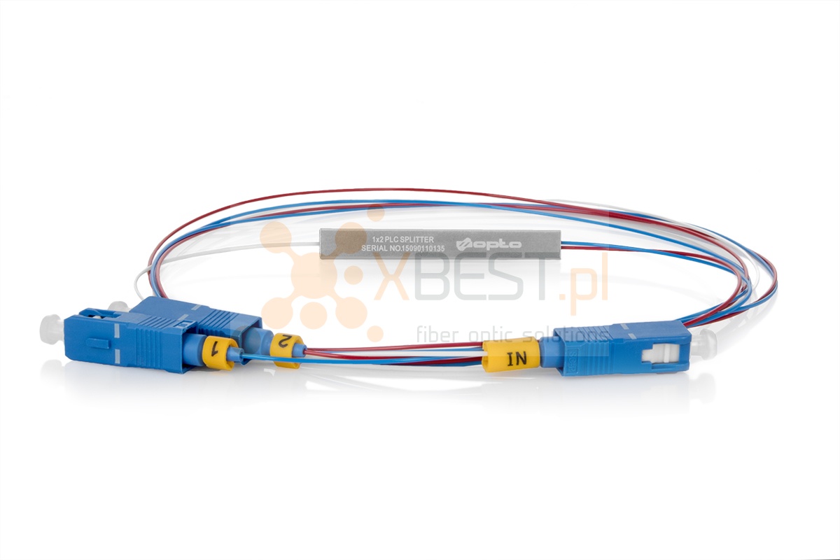 Splitter PLC SC/UPC SM G.657A1 0.9mm 1M STEEL 1x2