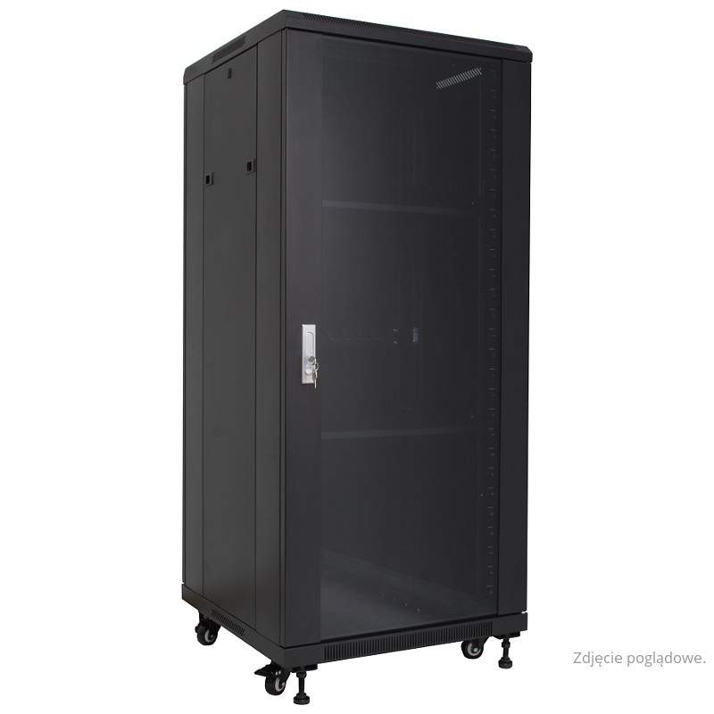 Server RACK cabinet with glass 32U 19" 600x1000mm, black