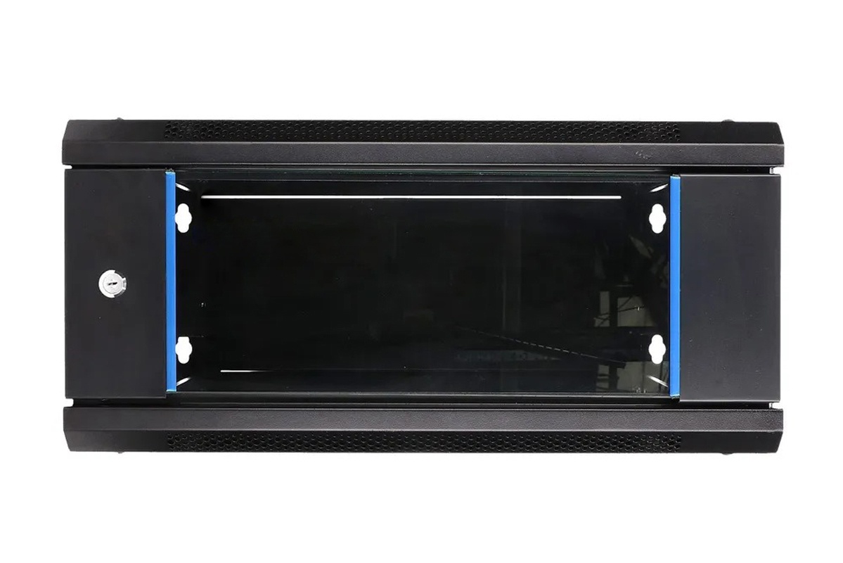 Wall mount RACK cabinet TRACOM 19W-04-0604-GL-BL-1S