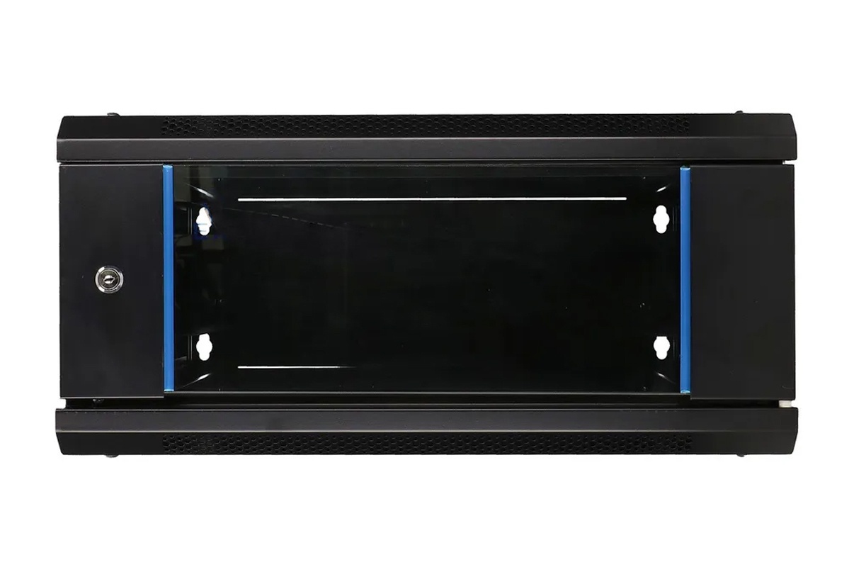 Wall mount RACK cabinet TRACOM 19W-04-0606-GL-BL-1S