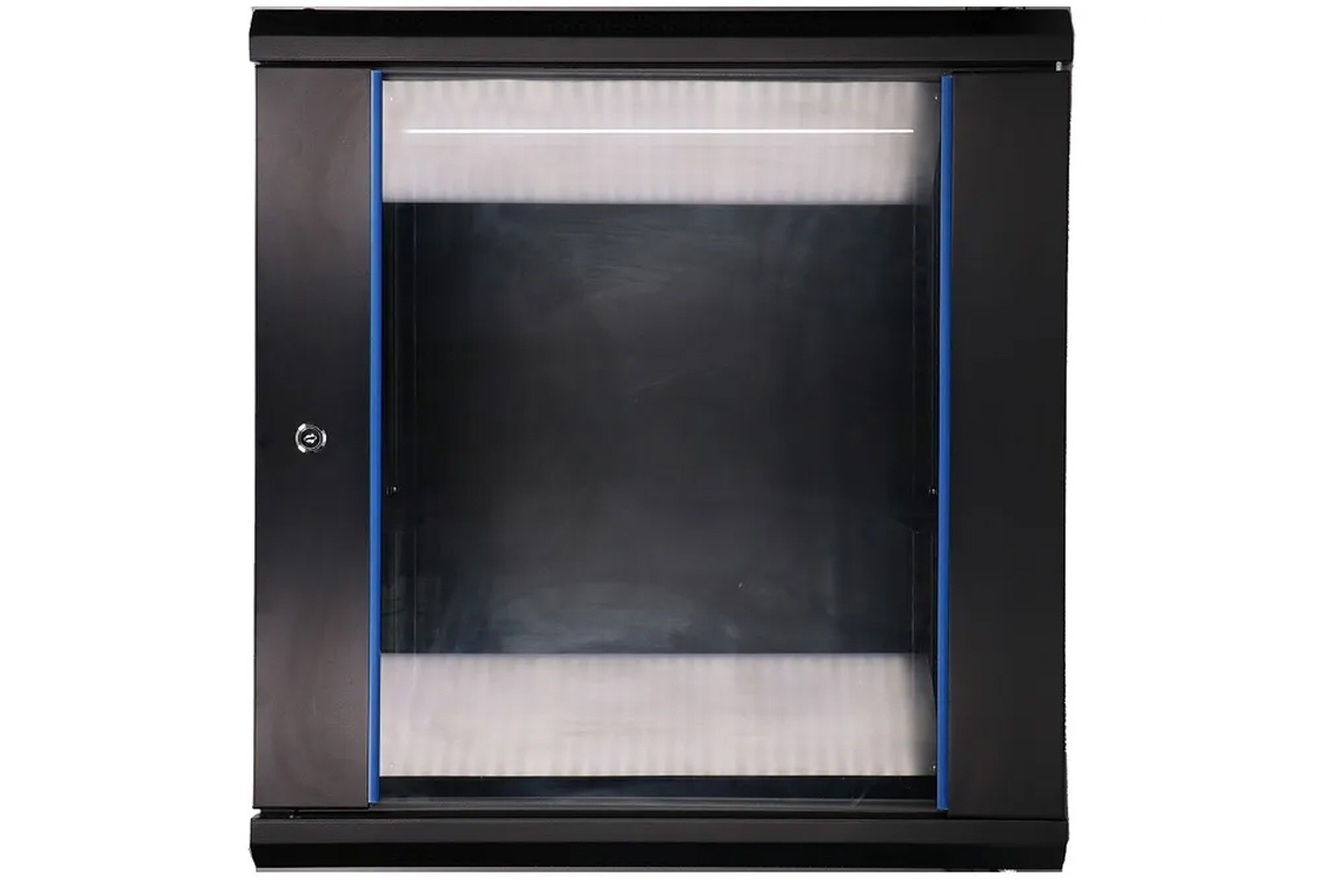 Wall mount RACK cabinet TRACOM 19W-12-0604-GL-BL-1S