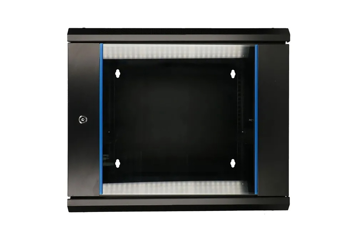 Wall mount RACK cabinet TRACOM 19W-12-0606-GL-BL-2S