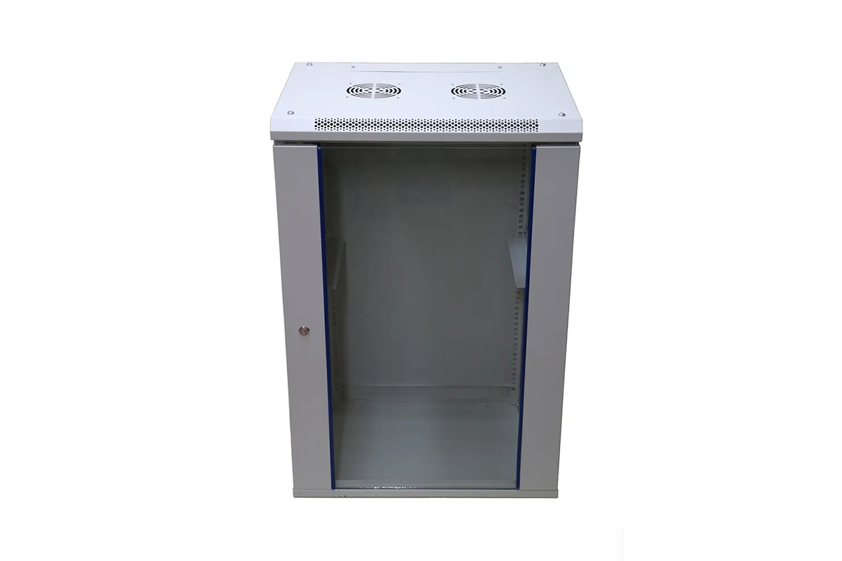 Wall mount RACK cabinet TRACOM 19W-18-0606-GL-GR-1S