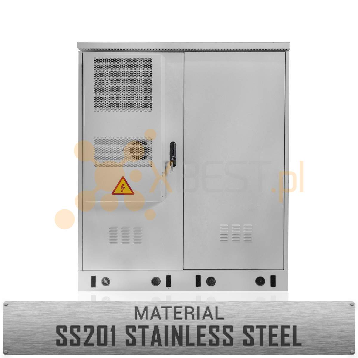 Szafa RACK zewnętrzna TOC-32U-1700/1400/0820-AC2000W-SS + 1x siłownia ETP48200-C5B6 (1x jednostka monitorująca SMU06T)