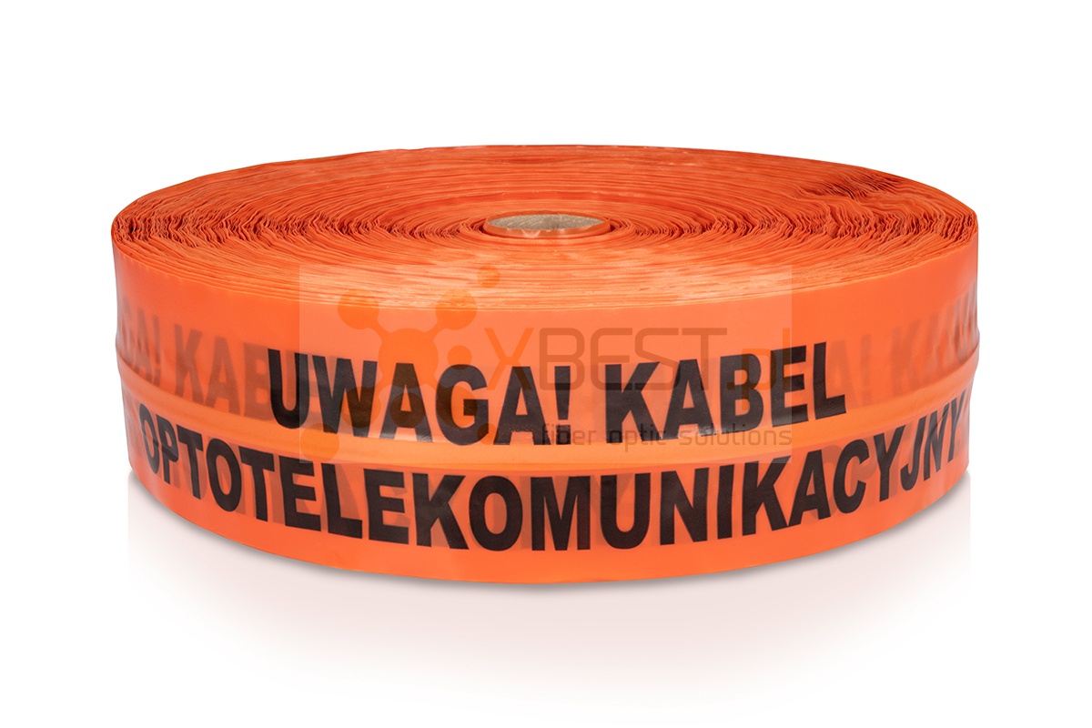 Taśma ostrzegawcza UKO pomarańczowa 10cm/0.1mm 500m, z wkładką stalową