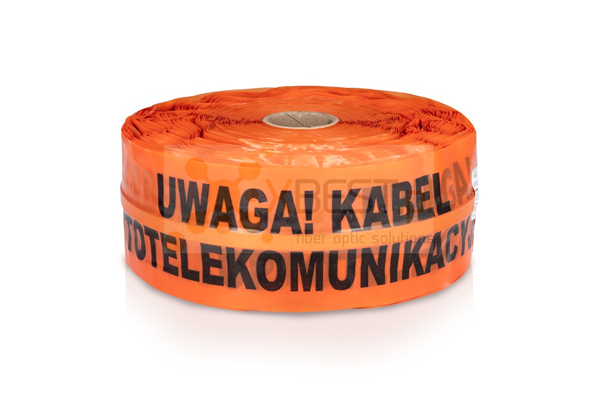 Taśma ostrzegawcza UKO pomarańczowa 10cm/0.1mm 250m, z wkładką stalową