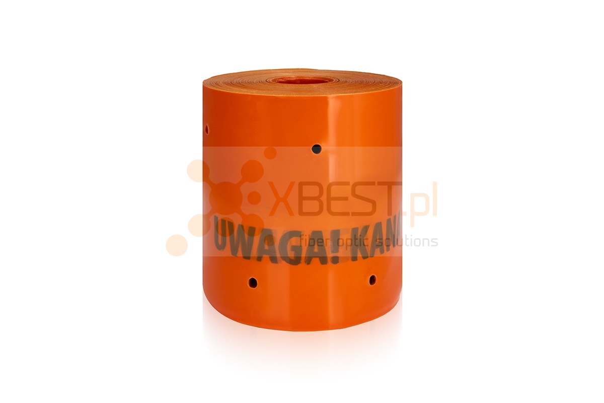 Taśma ostrzegawcza UKT pomarańczowa 20cm/0.3mm 100m