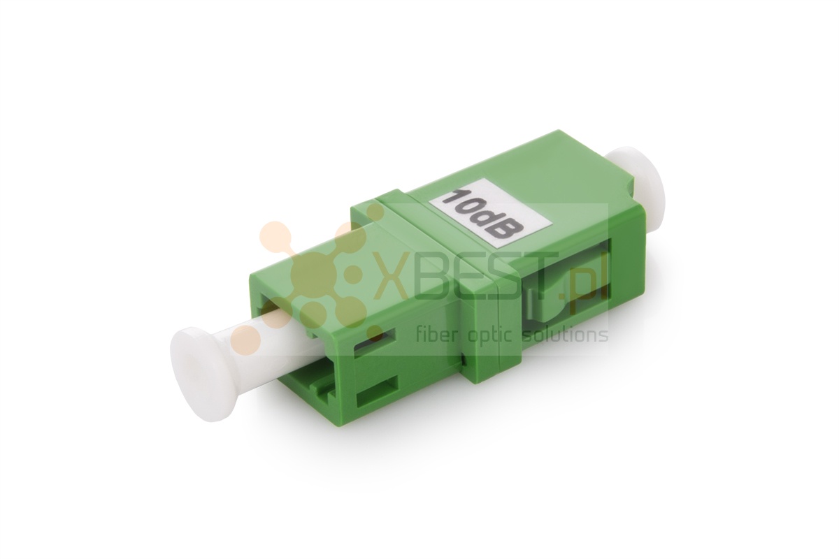 Fibre optic attenuator LC/APC(F) - LC/APC(F) 10dB adapter type, 1240-1625nm