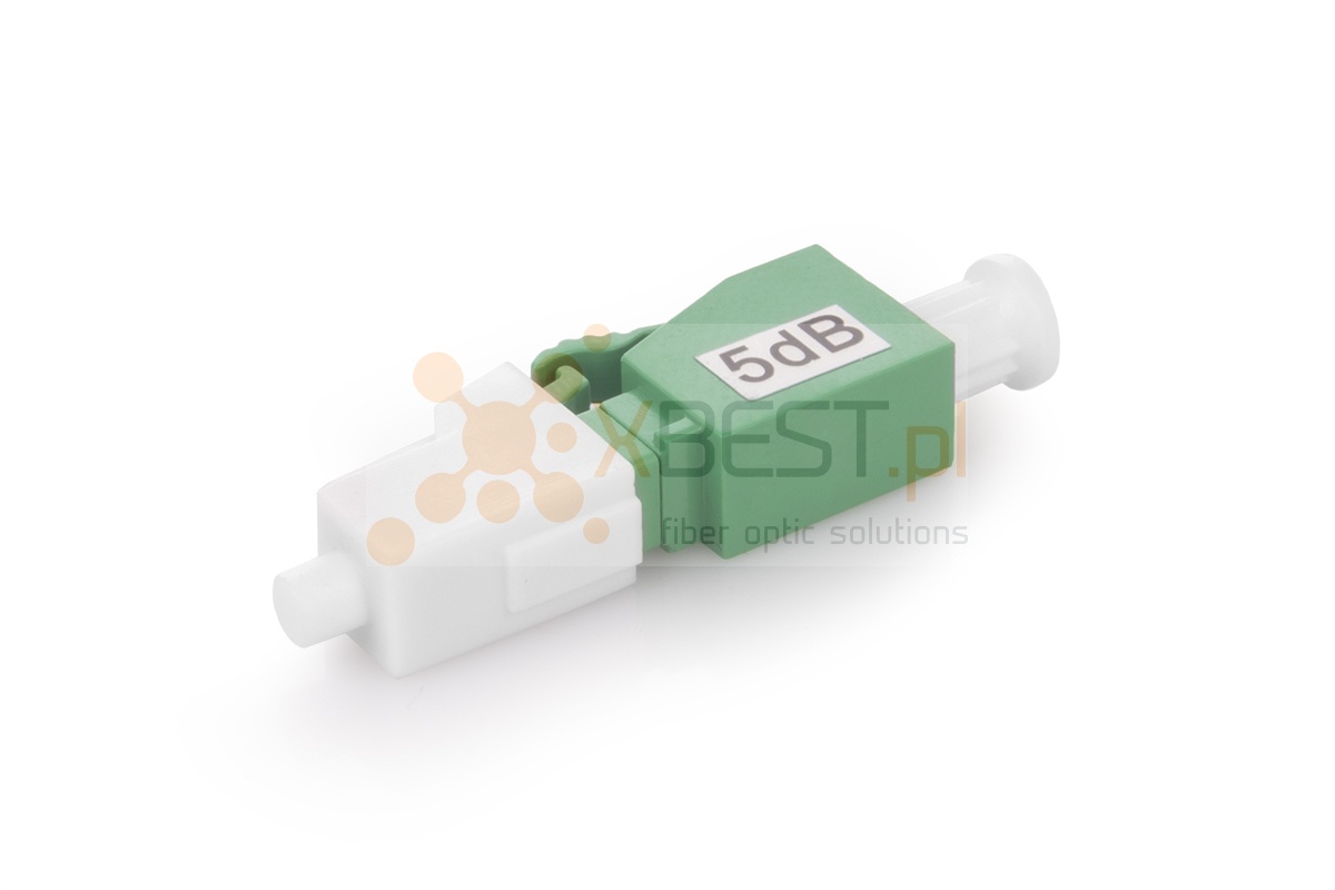 Fibre optic attenuator LC/APC(F) - LC/APC(M) 5dB adapter type, 1240-1625nm