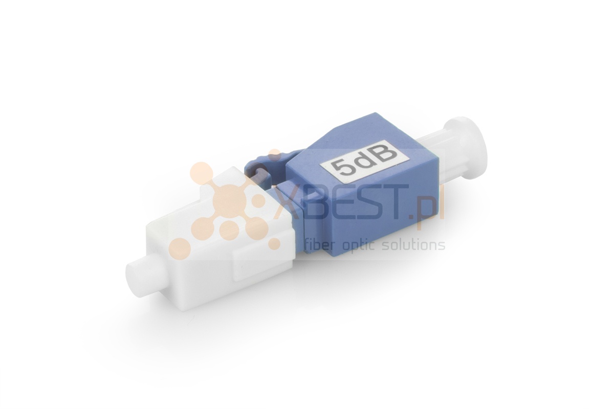 Fibre optic attenuator LC/UPC(F) - LC/UPC(M) 5 dB adapter type, 1240-1625 nm
