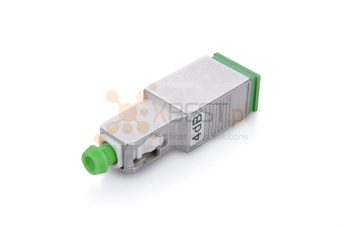 Fibre optic attenuator SC/APC(F) - SC/APC(M) 4 dB adapter type, 1240-1625 nm