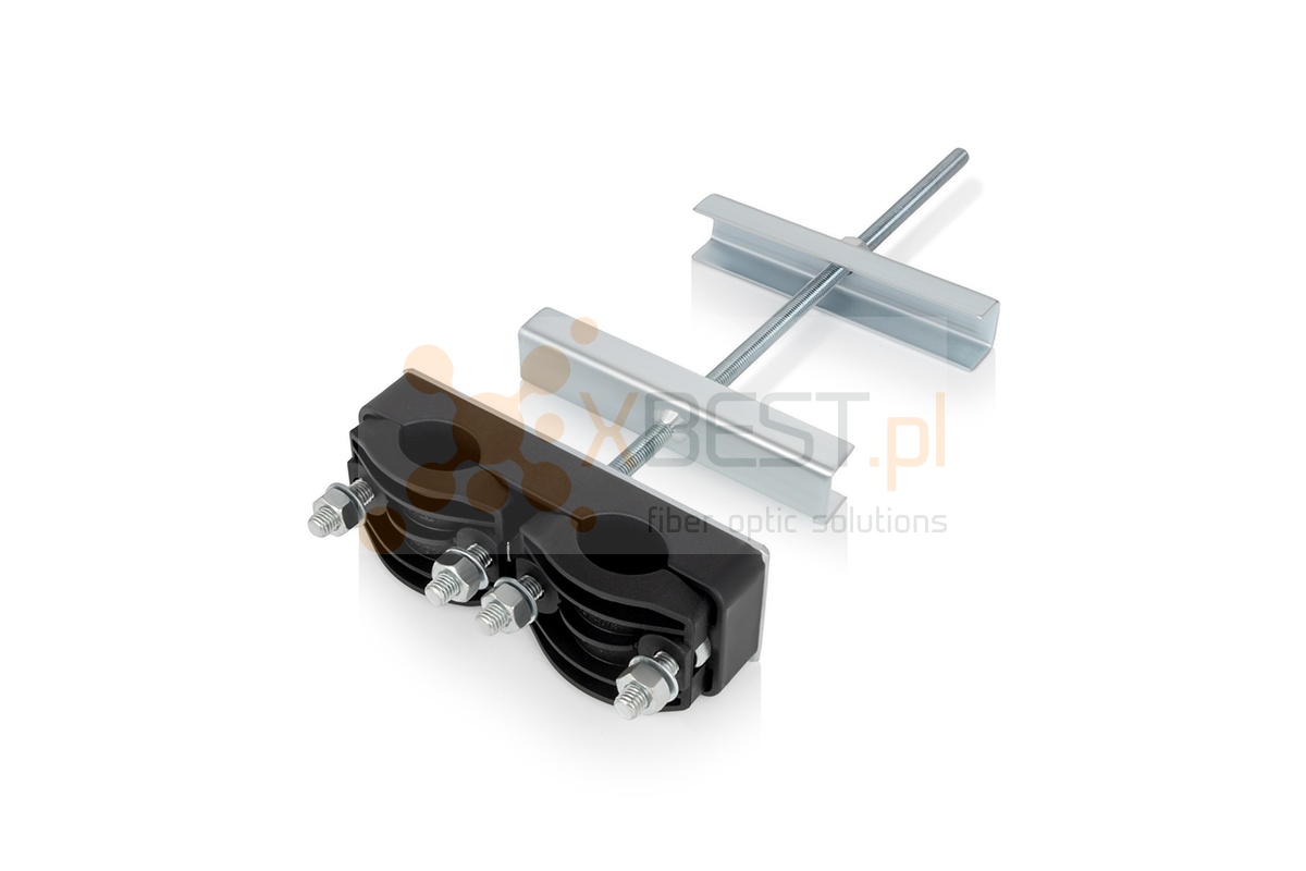 Uchwyt kabli/rur KO40 z osadzeniem ŻN, podwójny