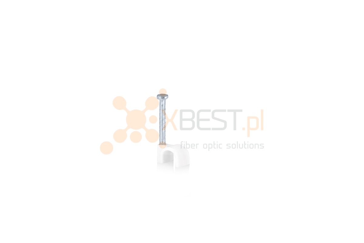 Uchwyt kablowy z gwoździem FLOP fi 3mm, 100szt, WHITE