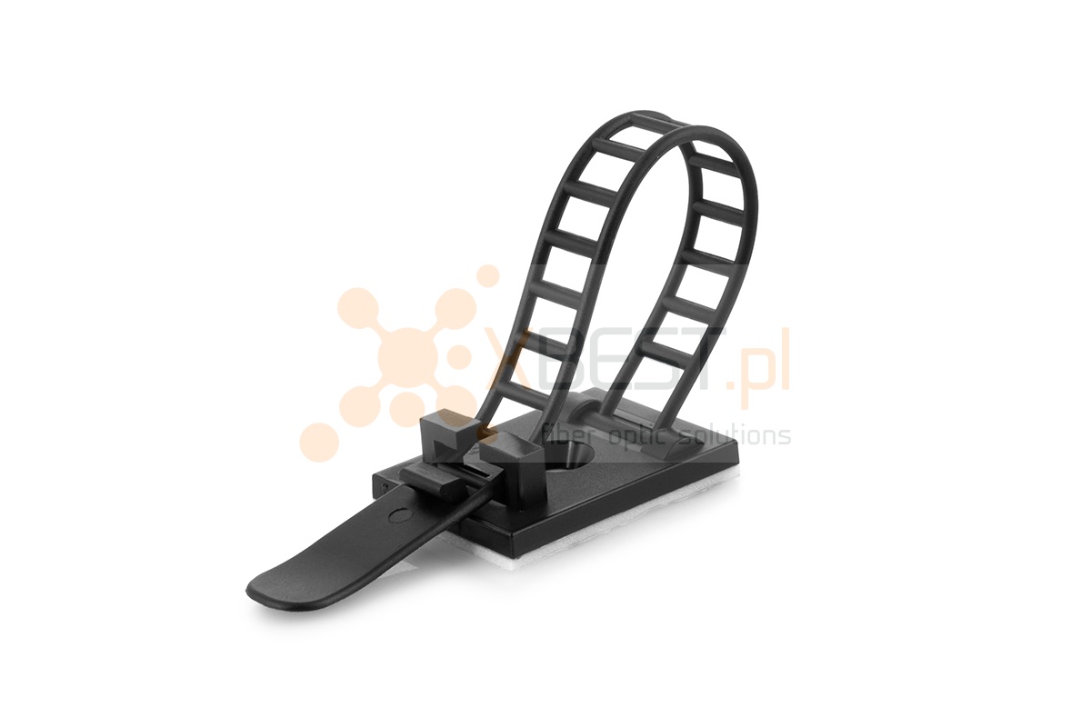 Uchwyt/organizer kabli, samoprzylepny, czarny