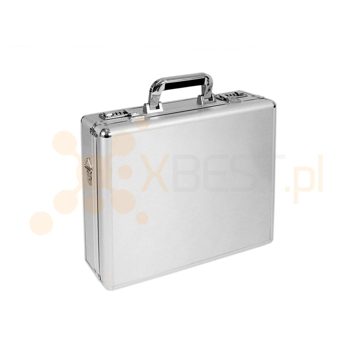 Tool case with combination lock, aluminum, 38.5 x35.5 x 11 cm (5.5 cm profile)